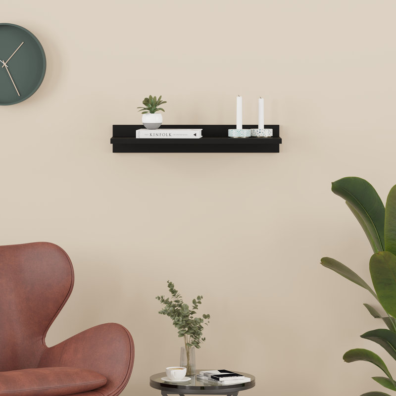 Dragon Floating Shelf Modern Wall-Mounted Storage for Stylish Home Decor, Black