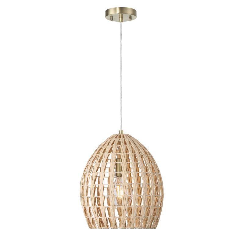 Luminaire suspendu géométrique 1 lumière Lutjens, Naturel