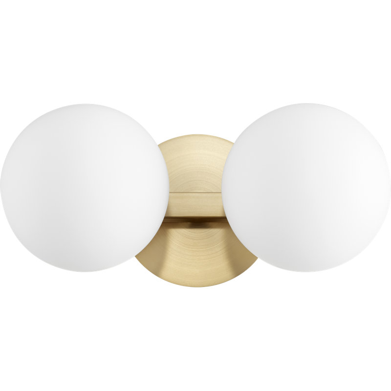 Éclairage pour salle de bain à intensité variable 2 lumières Averyana, Laiton vieilli