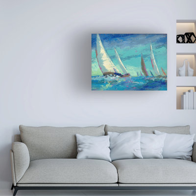 Art mural sur toile «Regatta» de Beth A. Forst pour décoration de salon, de chambre à coucher ou de bureau - 18 x 24
