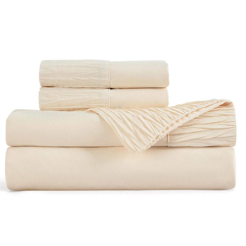 Bedsure Polyester Microfiber Sheet Set Hotel Luxury Sheets, Easy Care Cooling Bed Sheet Set 84GSM(89" x 101") GentleSoft™️