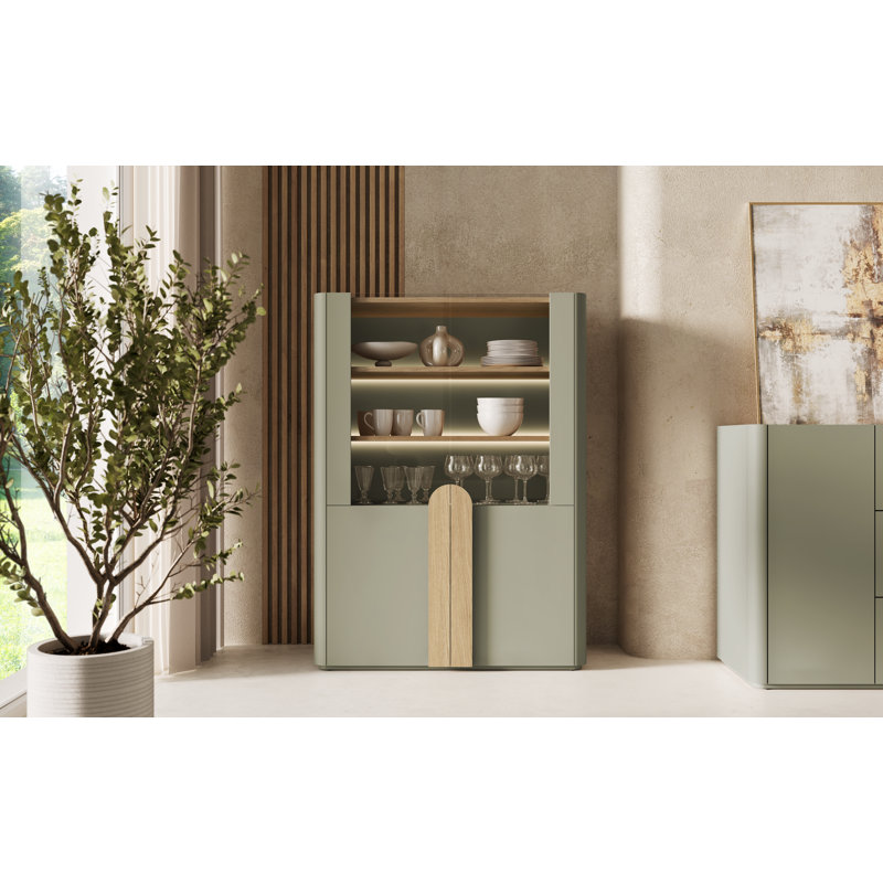 Display Cabinet, Eucalyptus/Baltic Dune Oak/Natural Oak Handles
