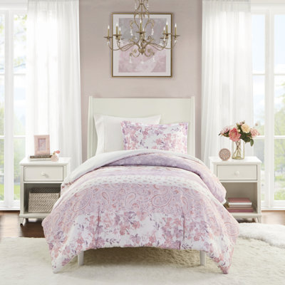 Housse de couette à motif floral en microfibre pour lit simple / simple 2 pièces TG