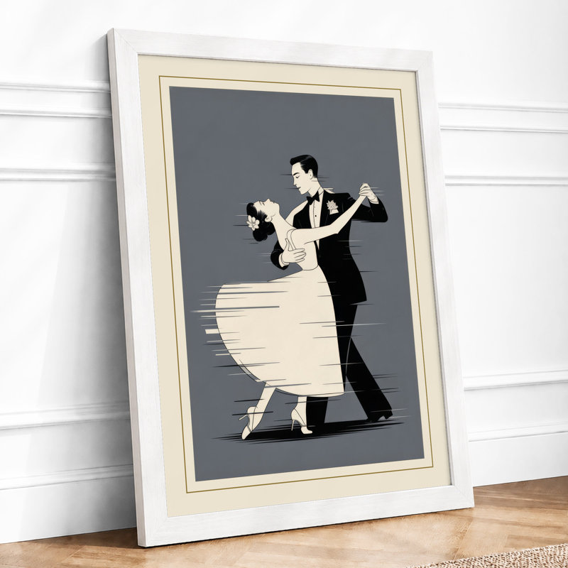 First Dance Art Deco - Framed Print, A4 - 29.7 x 21.0 cm, White