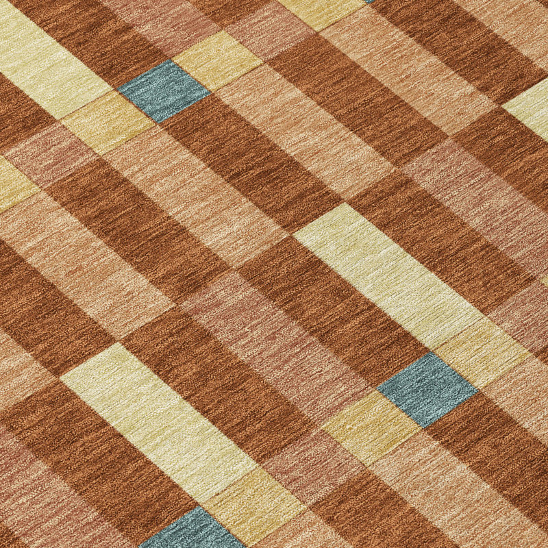 Machine Washable Indoor/Outdoor Chantille ACN2548 Geometric Rug, Paprika, 8' x 10'