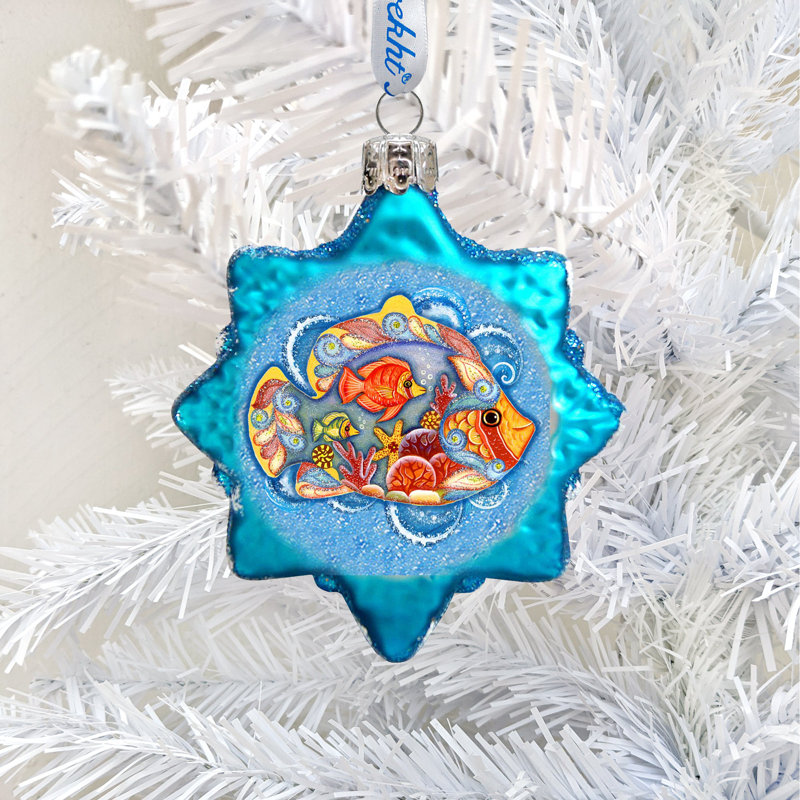 9'' Handmade Glass Holiday Shaped Ornament