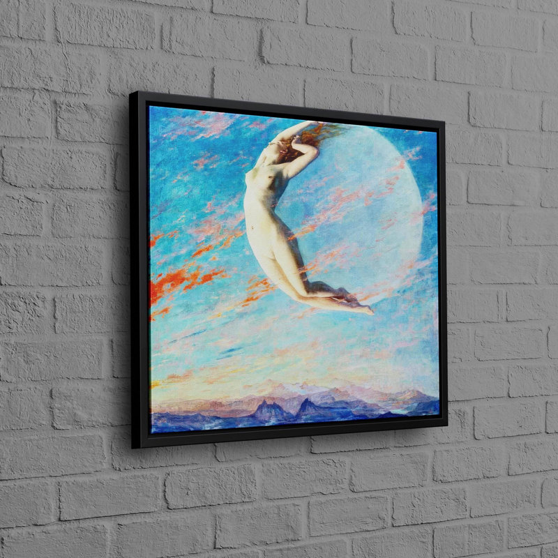 Print on Canvas, 40 cm H x 40 cm W, Framed Print without Mat, Black