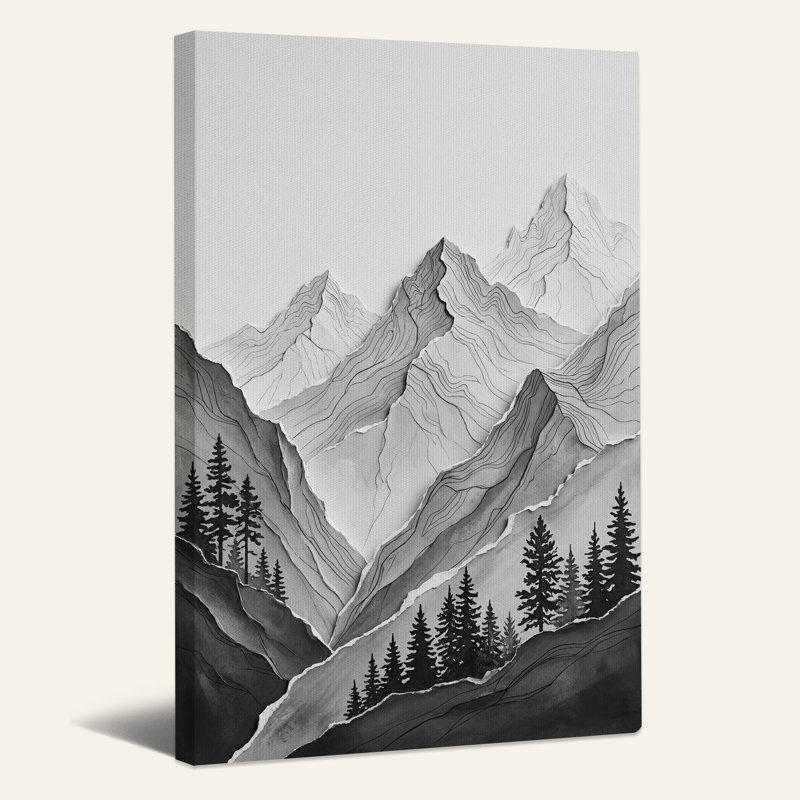 Art mural sur toile noir et blanc, H 40 po x l 28 po
