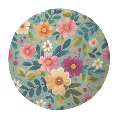 Springtime Garden Petals Braided Rug