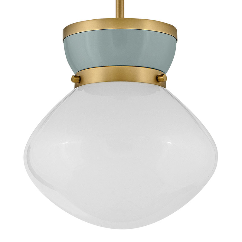 Luminaire suspendu 1 lumière Vanessa, Or / Bleu