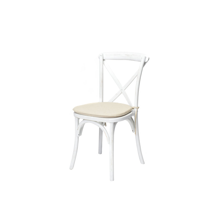 18'' H Upholstered Stacking Side Chair, White Wash