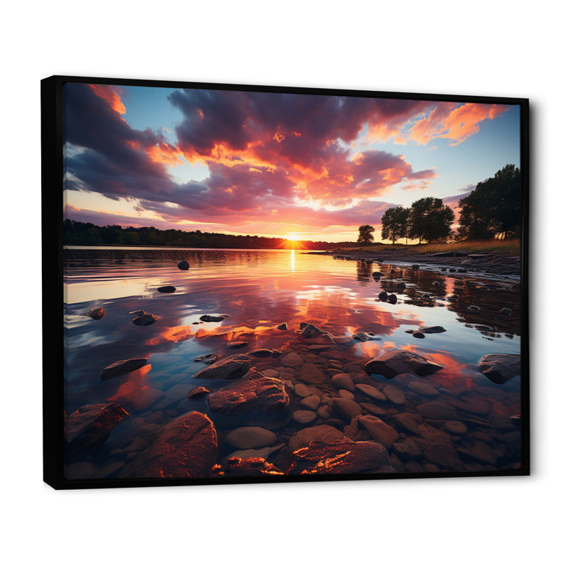 " Sunset Celestial Symphony IV ", Black Floater Framed, 24" H x 32" W x 1" D