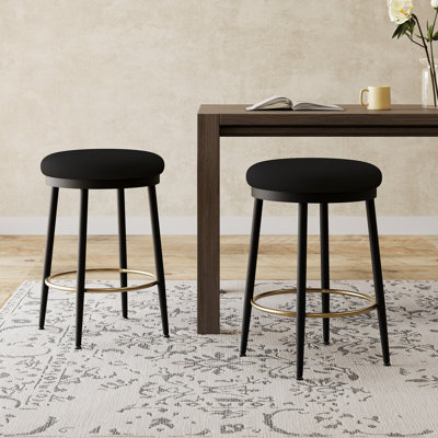 24.75'' Modern Counter Stools Set Of 2 Counter Stools With Iron Frame,Sponge Cushion,Footrest,Suitable For Kitchen/Bedroom/Dining Room