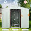 Remise de rangement en métal, structure en fer galvanisé, fenêtre, évents perforés pour une circulation d'air améliorée, portes coulissantes et cadenas-115808146-115808148