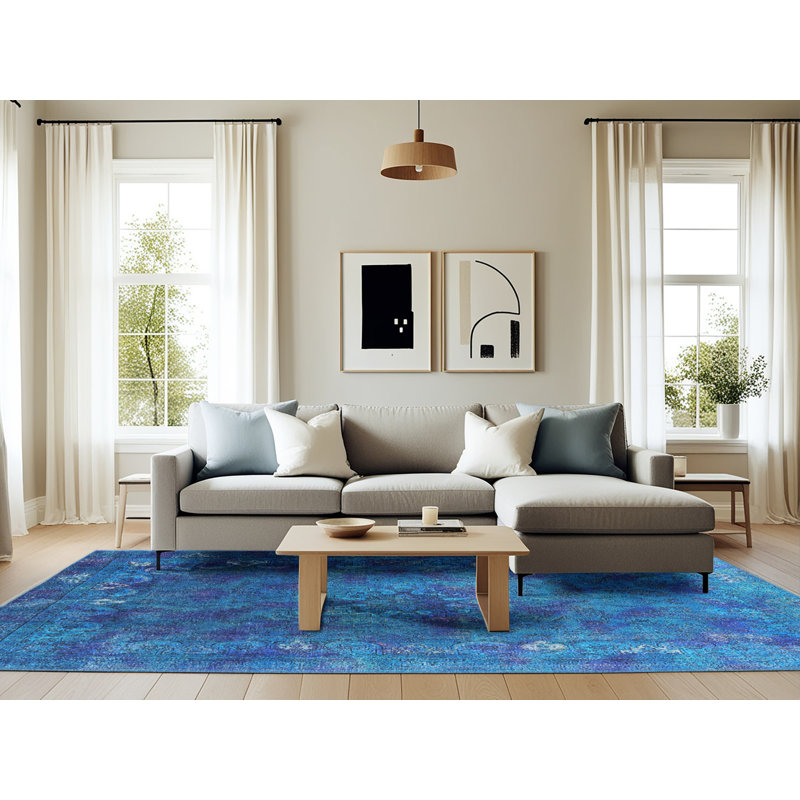 Tapis oriental bleu, Rectangle 6 pi x 9 pi