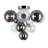 Myrdle 6 Light Modern Flush Mount Ceiling Light – Chrome Finish with Tinted Glass Globes and Energy-Efficient LED Lighting, 16-Inch Diameter