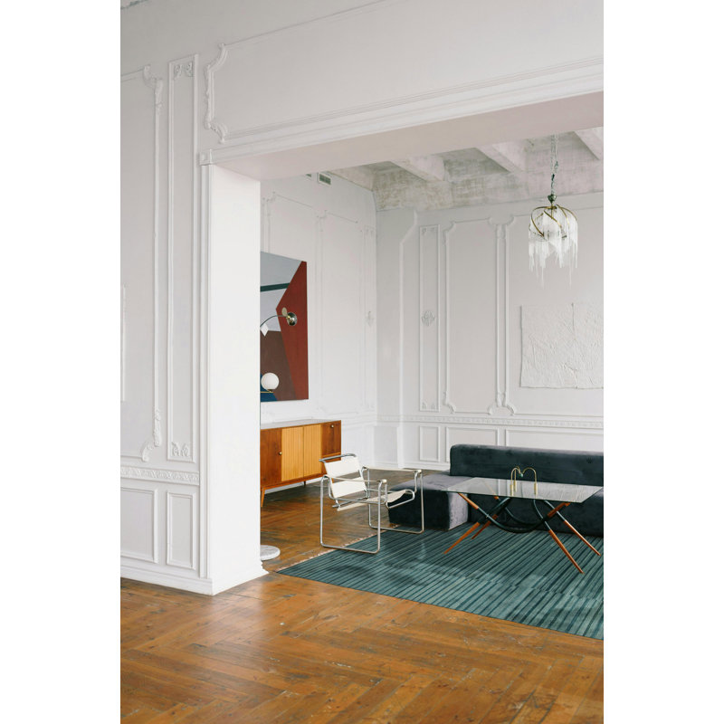 Kilim bleu sarcelle Oakpark 5 pi 2 po x 7 pi 10 po
