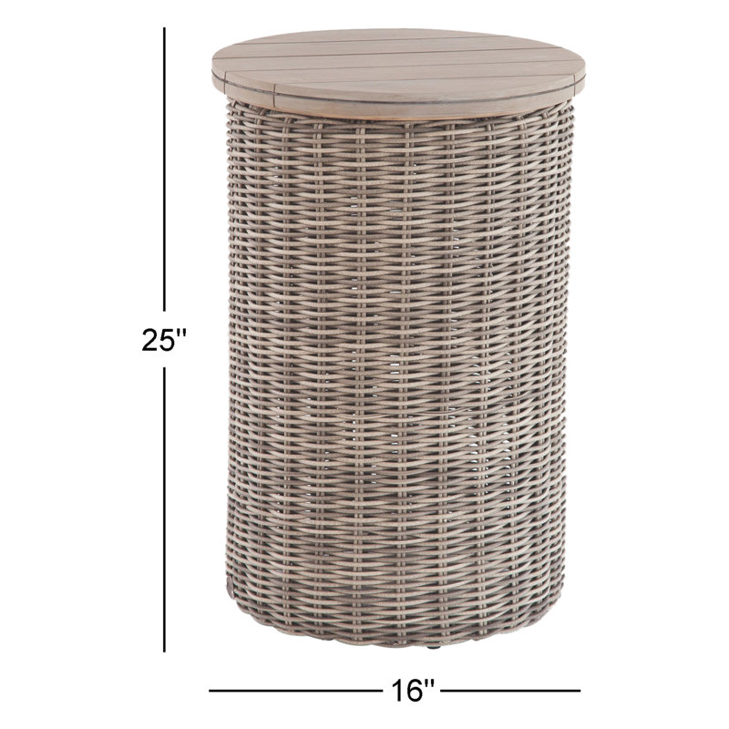 Paradise Bay Round Metal Outdoor Side Table , 16'' in. W 16'' in. D