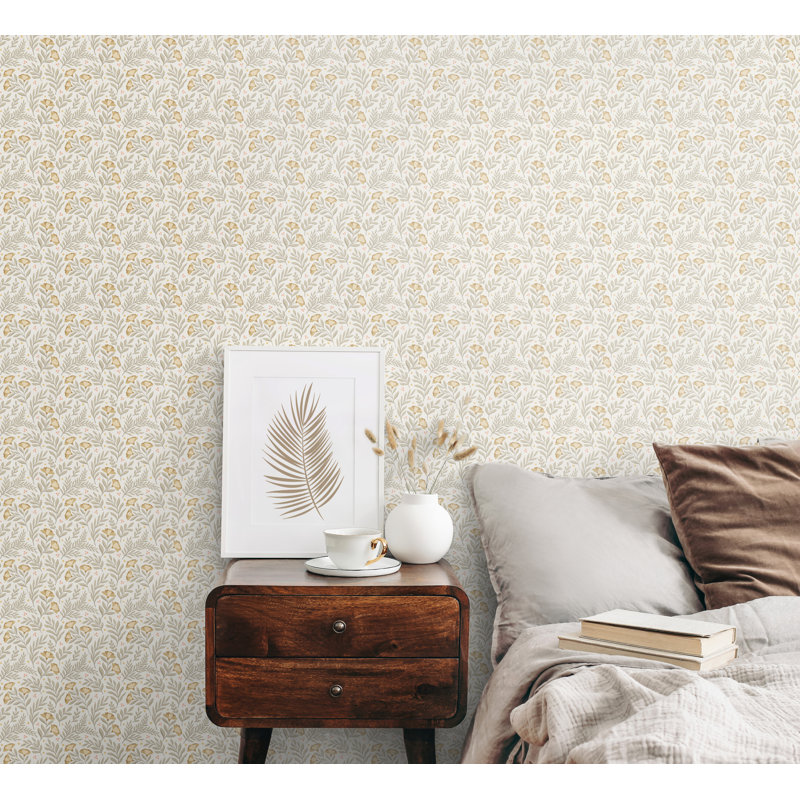 Petite Posy Seafoam Smooth Matt Wallpaper, Grey