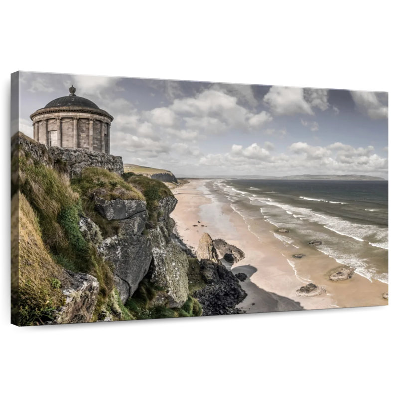 Temple Russ Mussenden près de la falaise, H 34 po x l 51 po