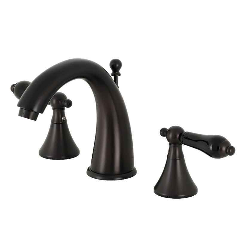 Kingston Brass Duchess Two-Handle 3-Hole Deck Mount Widespread Bathroom Faucet with Brass Pop-Up Drain, Oil Rubbed Bronze