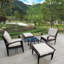 Patio avec coussins élégants et cadre pour piscine 5 extérieur-803910176