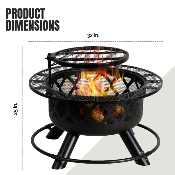 VEVOR VEVOR Campfire Cooking Stand, Carbon Steel, Outdoor Cooking