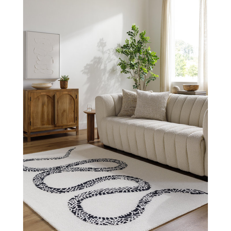 Tapis fabriqué à la main Rize, Rectangle 3 pi 6 po x 5 pi 6 po