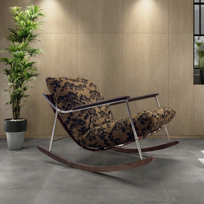 Chaise berçante moderne en chenille moderne