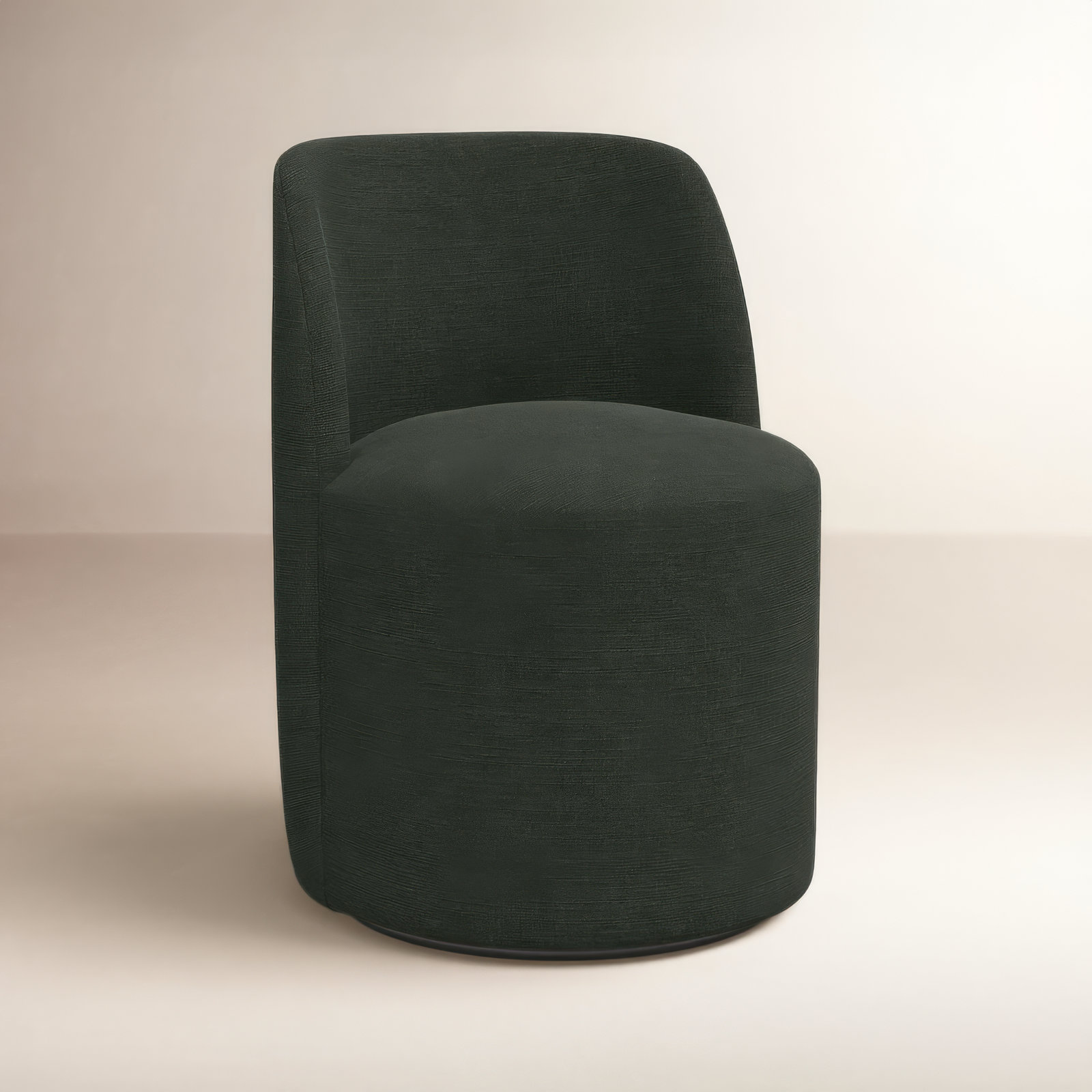 Begonia Swivel Side Chair, Classic Black Linen