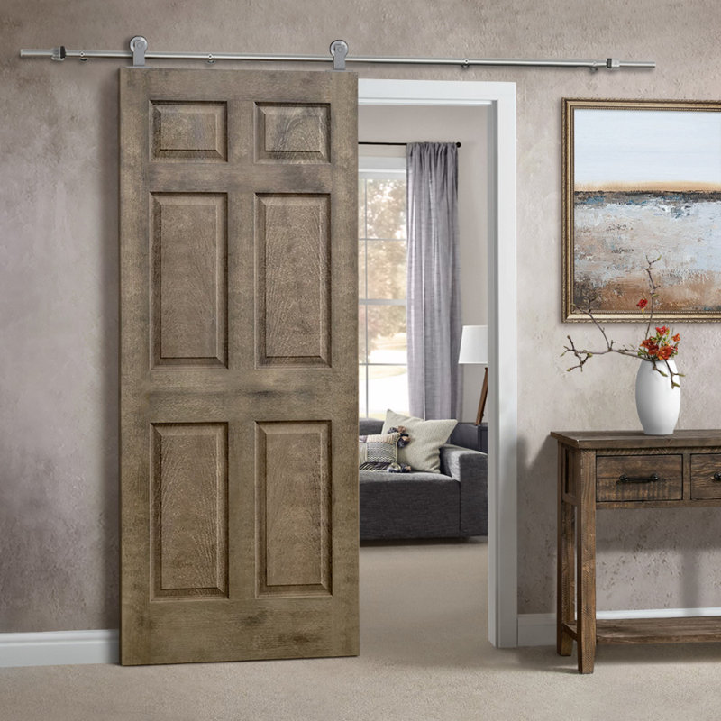 Porte standard lambrissée en bois manufacturé, 30 po x 80 po, Brun rétro