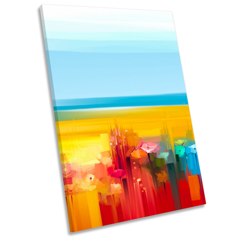 X7969 Abstract Multi Colour Floral - Wrapped Canvas Print, 45.7cm H x 30.5cm W x 2cm D