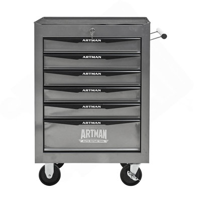 6-Drawer Rolling Metal Tool Chest With Ball Bearing Slides And Lockable Security For Workshop Organization