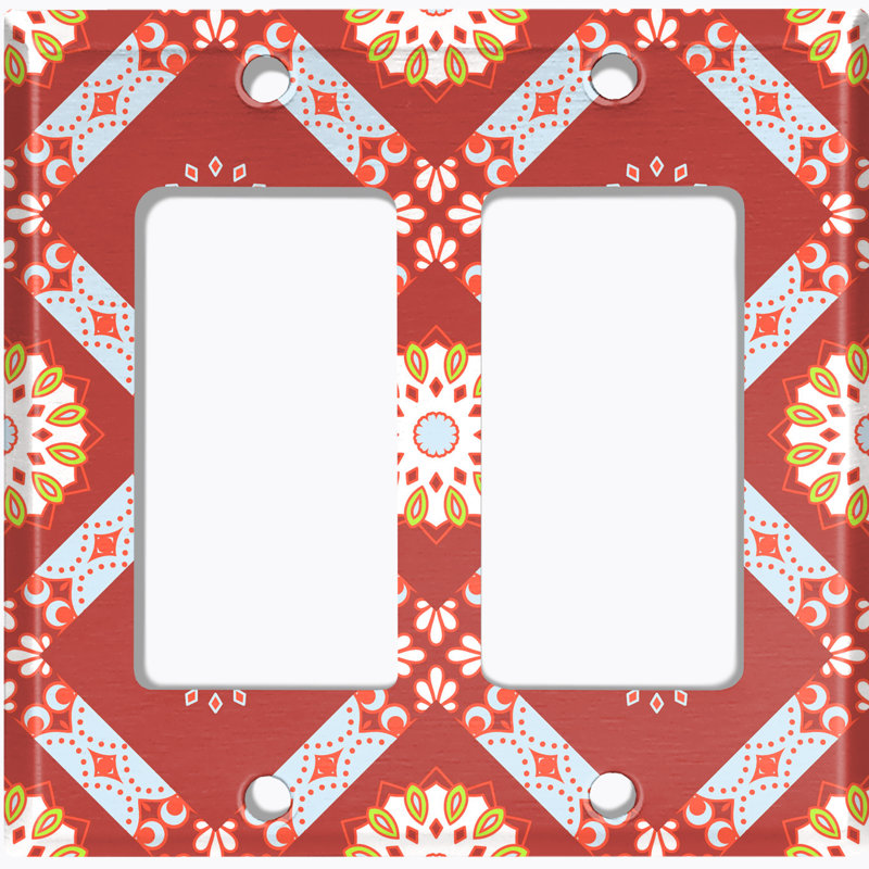 Patterned 2 - Gang Toggle Light Switch Standard Wall Plate