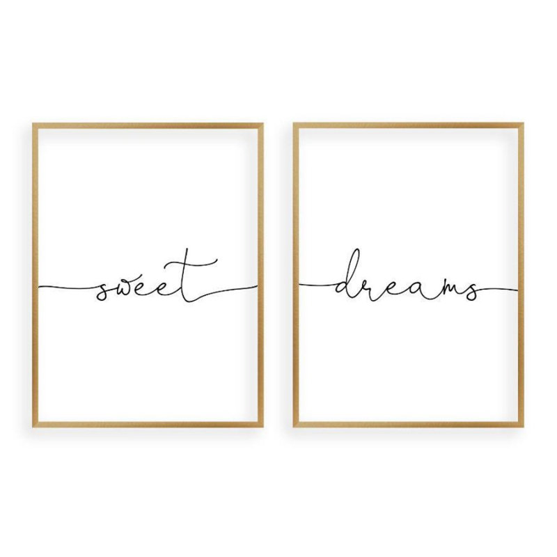 Sweet Dreams - 2 Piece Print, Brushed Copper Frame, 61 cm H x 43 cm W