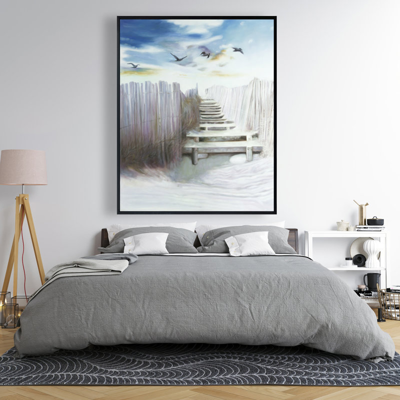 Break at the Beach - Coastal Framed Canvas for Home Decor