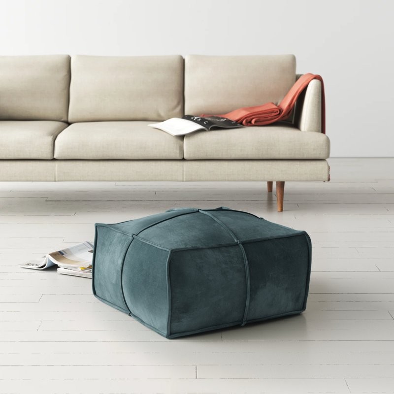 Orla Upholstered Pouf, Teal