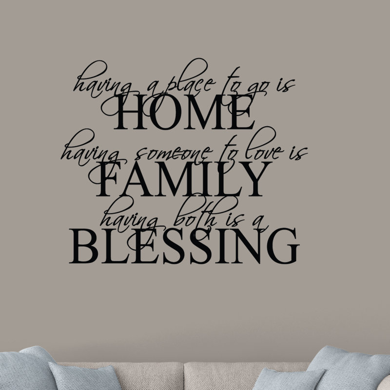 Adhésif décoratif « Home Family Blessing » Henline, Noir