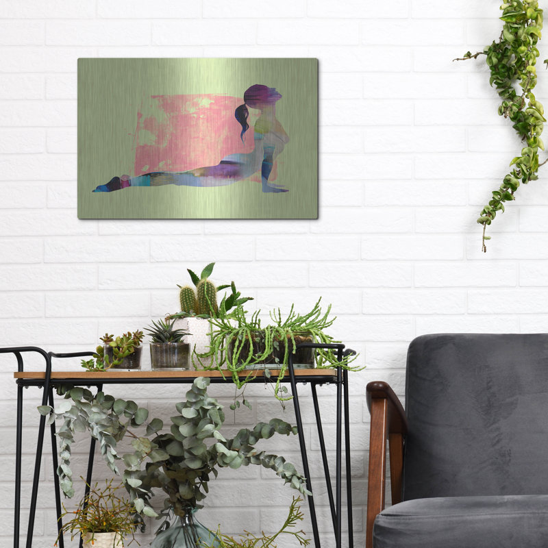 Art mural en métal Winston Porter «Upward Facing Dog Sun» par Tim Parker, H 12 po x l 16 po