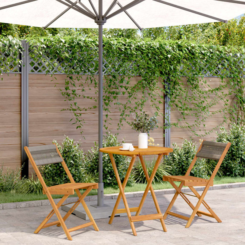 Jaxxon 2 - Person Wood Patio Dining Set with, Grey/Brown/Blue