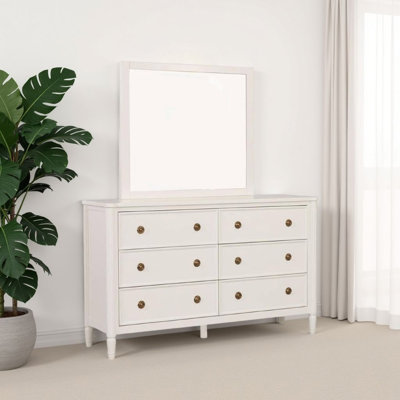 Miroir de commode Alta, design français subtil, bois massif, 40 po