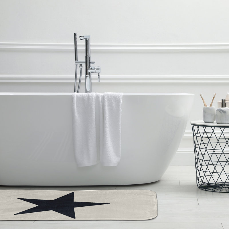 Tapis de bain, L 21 po x L 34 po, Noir