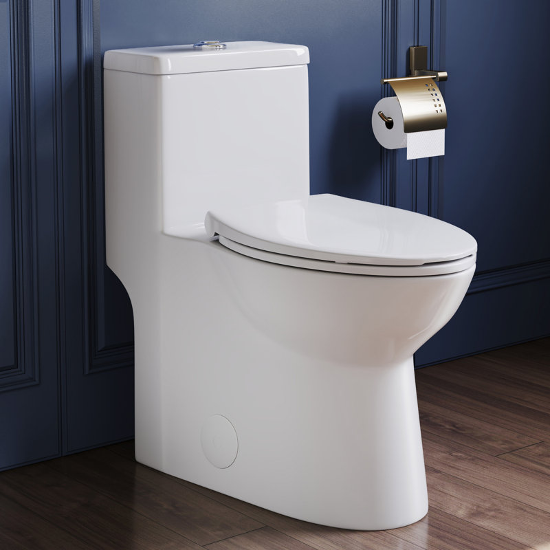 Lavie Craft Symmetry Dual Flush Elongated One-Piece Toilet Standard Toilet with Comfort Seat Height