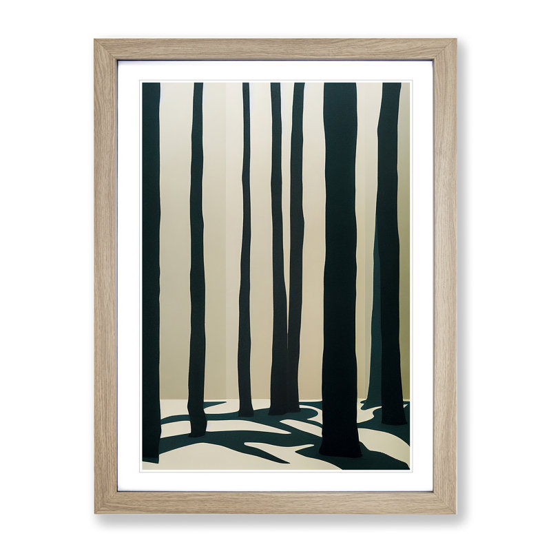 Eerie Forest No.2 - Wall Art, 46cm H x 34cm W x 2cm D, Oak Framed