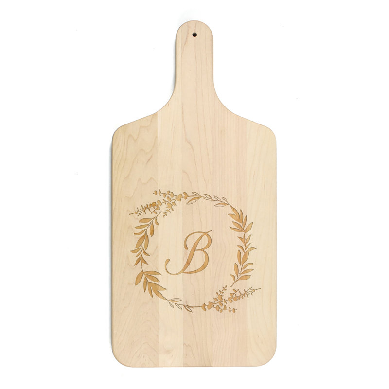 Floral Wreath Monogram - B Cutting Board