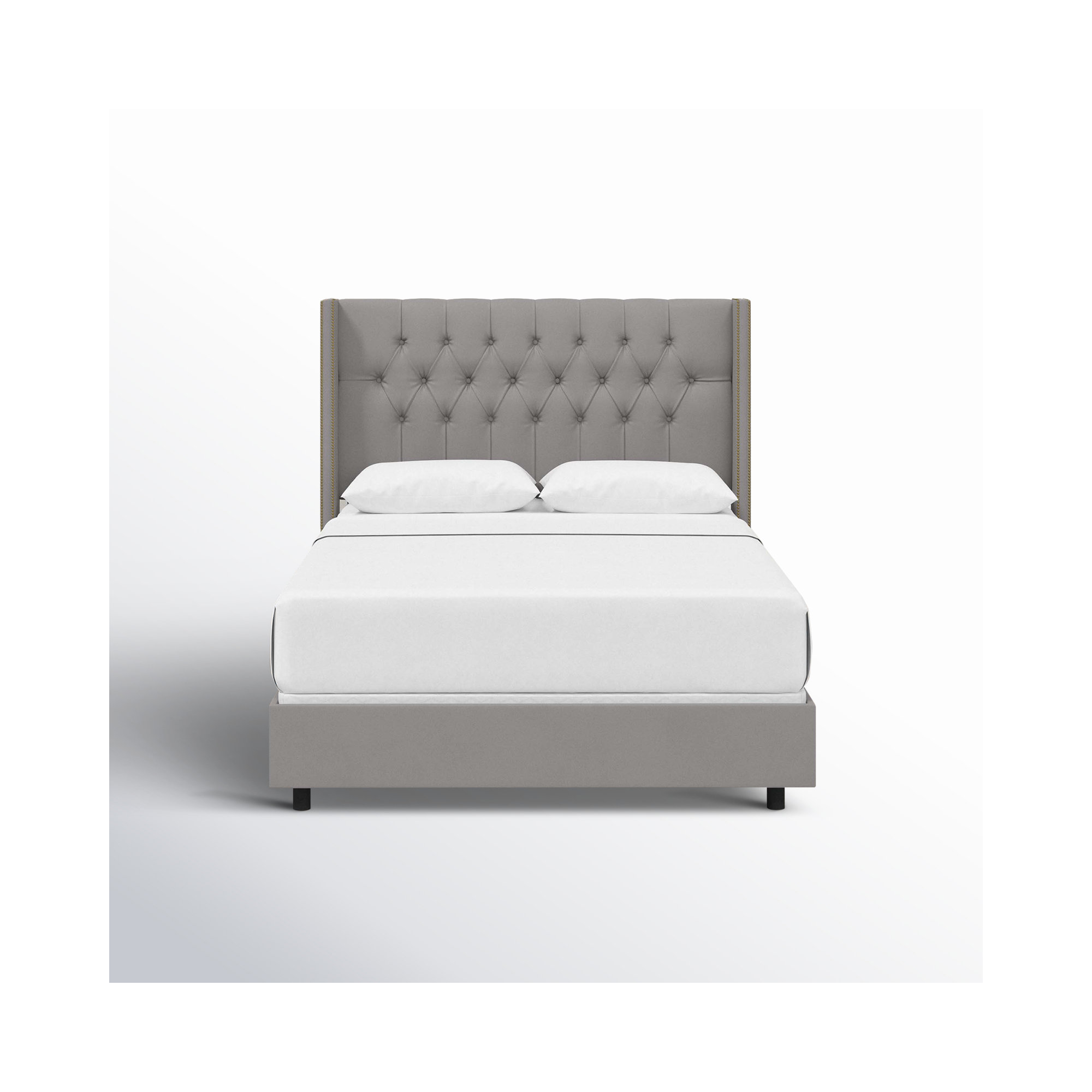 Breckin Upholstered Wingback Bed, Classic Otter Performance Velvet, California King