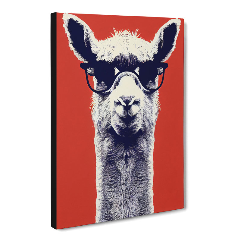 Llama With Glasses - Wrapped Canvas, 50cm H x 35cm W x 3cm D