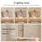 Fluted Makeup Vanity Desk With Large Mirror And Lights, Makeup Vanity With 7 Drawers & Glass Cabinet, Vanity Table With Charging Station,Storage Shelves, 47.4" Modern Dressing Table For Bedroom-953056998