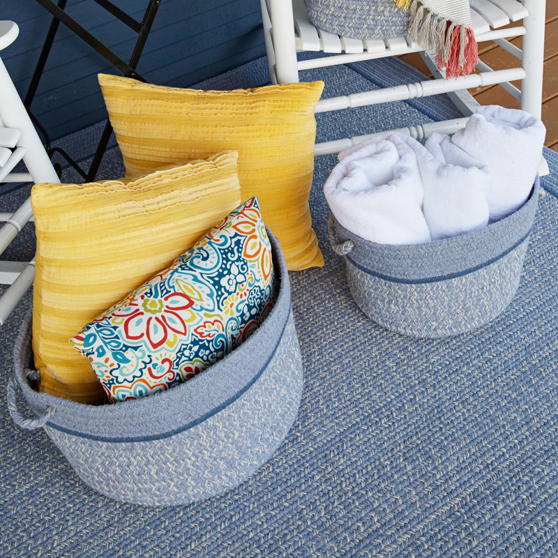 Panier en tissu, H 8 po x l 10 po x P 10 po, bleu