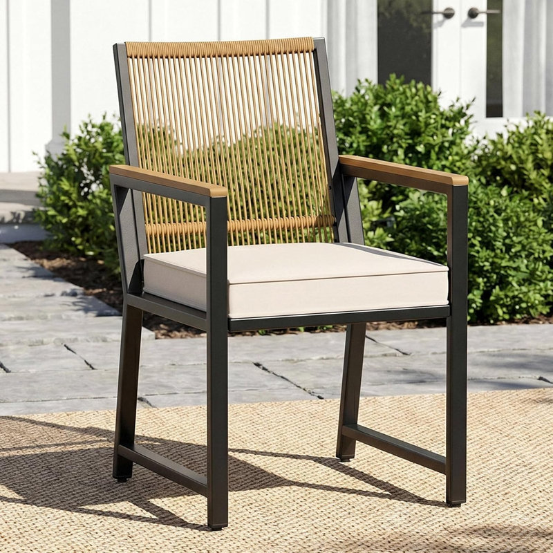 Outdoor Lounge Chair, Brown, Beige